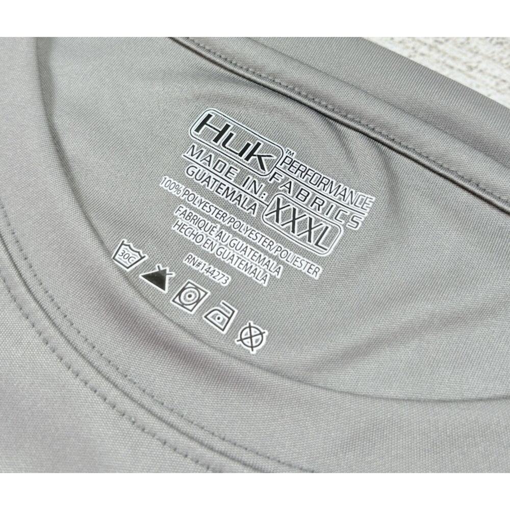 Huk Men's Performance Fishing Kryptek Vented Long Sleeve Charcoal Gray Size 3XL - Picture 4 of 7